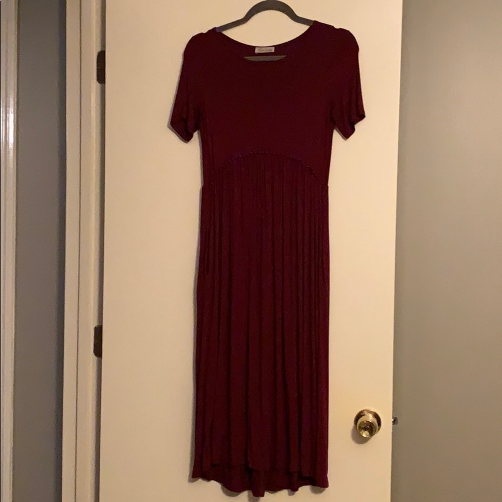 Maxi tshirt dress - burgundy